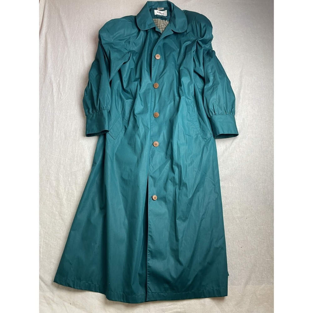 Vintage 80s Totes Coat Teal Womens Size 10 Grandmacore‎ Lined Trench Rain Jacket
